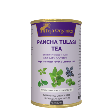 Pancha Tulasi Tea 50gm / 100% Natural and Soulful Herbal Tea / Caffeine Free
